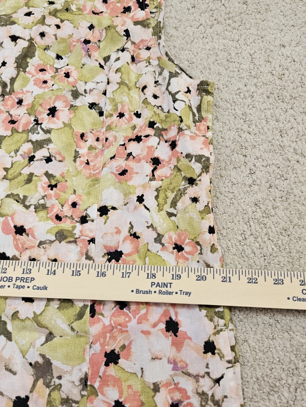 J Jill Linen Shift Dress Floral Sleeveless Pockets Watercolor Womens M Coastal - Picture 9 of 11